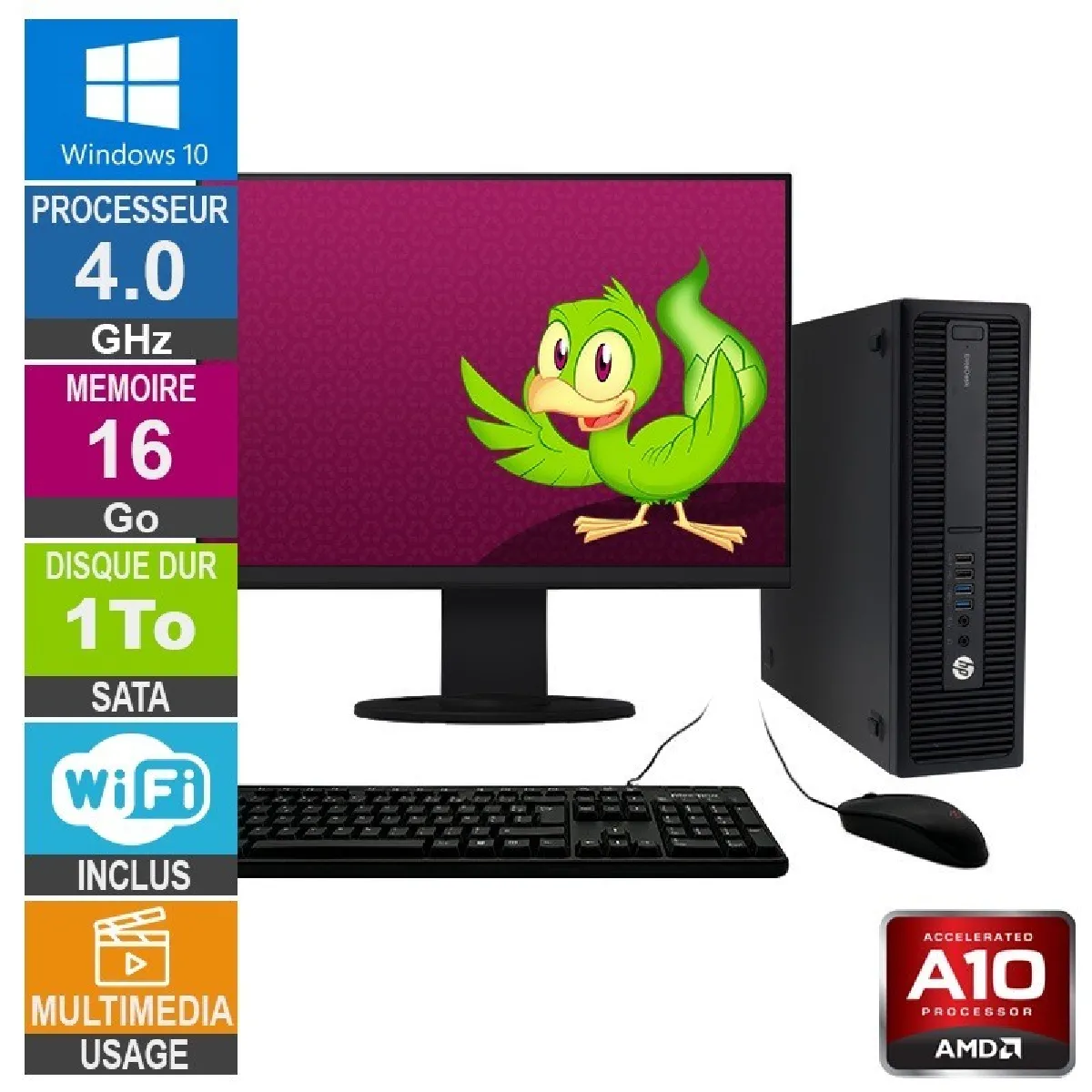 HP 705 G2 SFF - A10-8750B - 16Go/1To - Windows 10